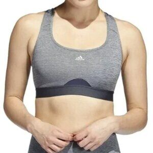 Adidas PowerReact Medium Support Bra in Dark Grey Heather, Size Large